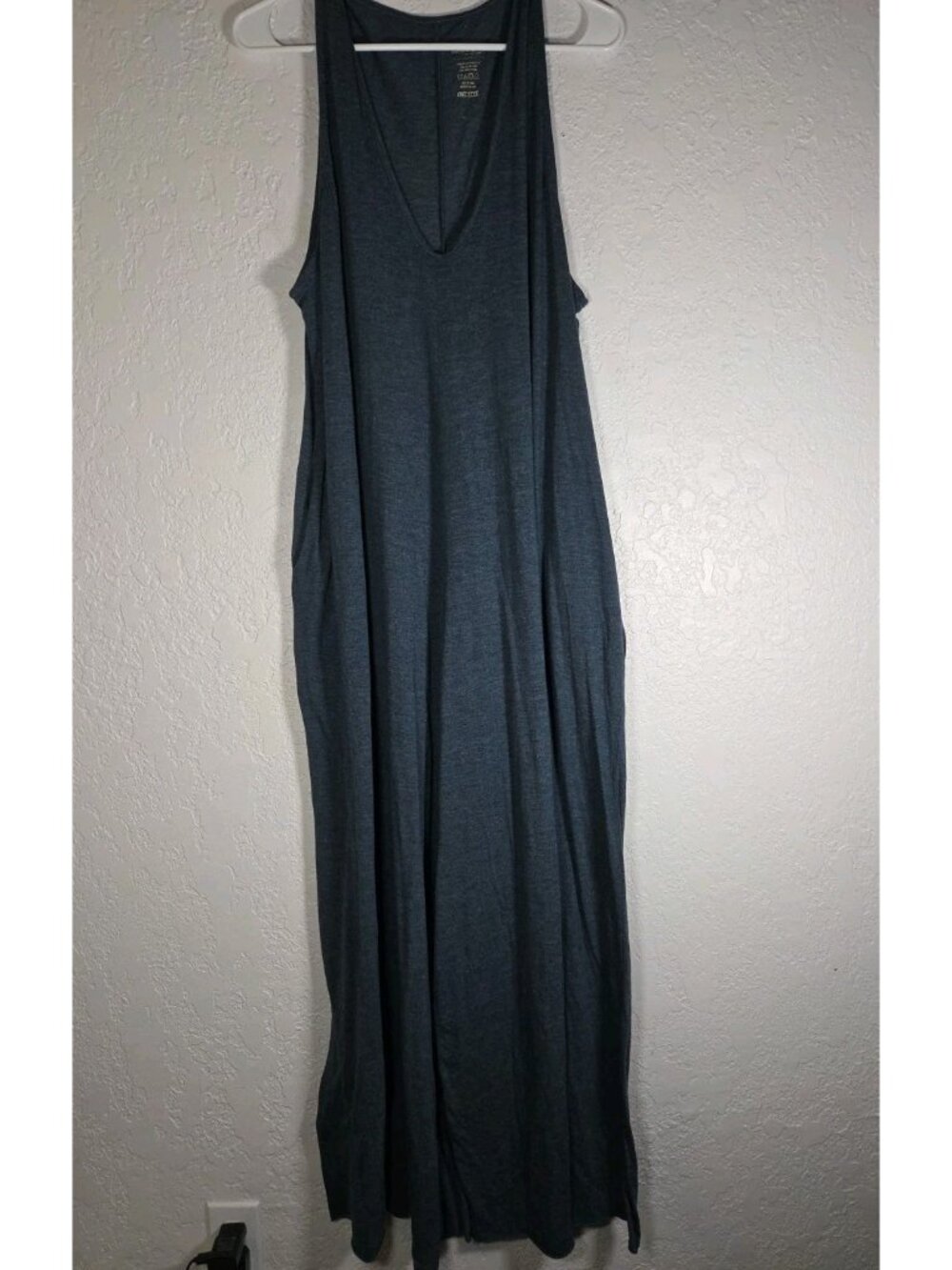 Natural Life Wide Leg V-Neck Sleeveless Jumpsuit Blue One Size Pockets